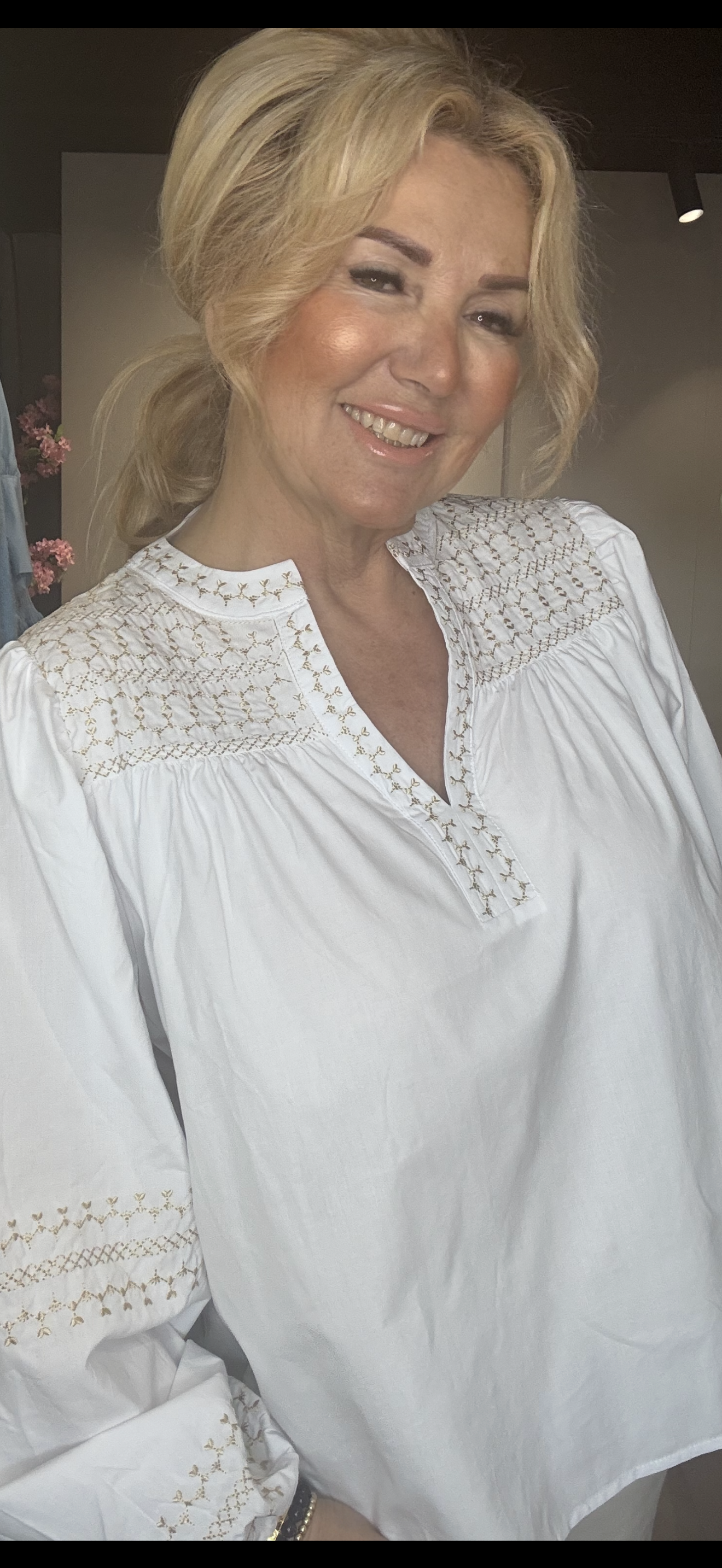 Blouse Gold Stralend Wit